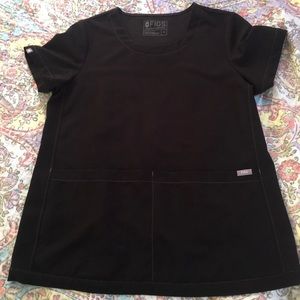 Figs Black Rama Scrub Top